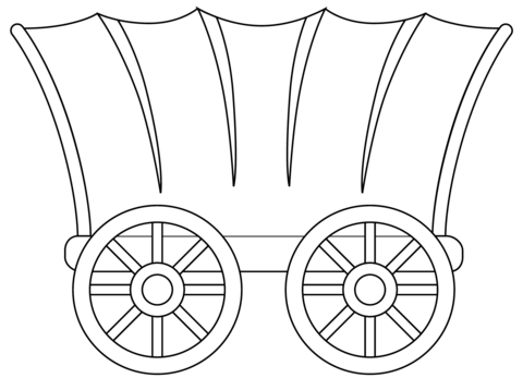 Covered Wagon Coloring Page